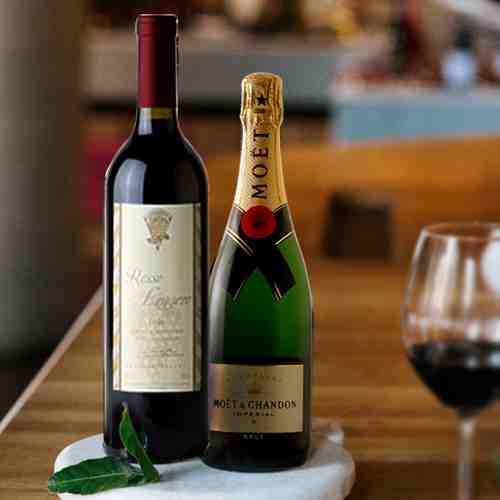 Red Wine And Moet Chandan
