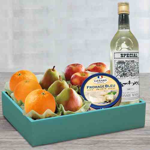 Fruit And Cheese And Wine Box