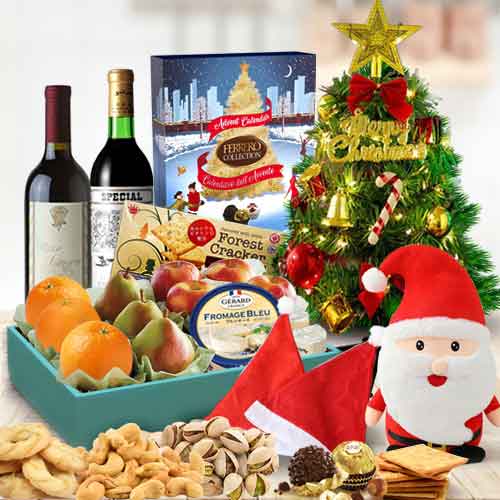 Family Christmas Gifts with Wine
