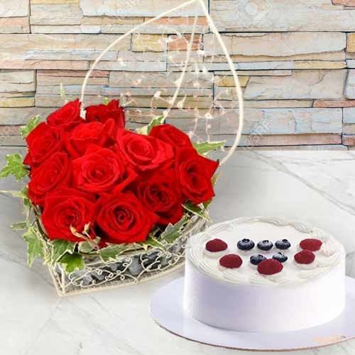 Roses N Cake Love Combo