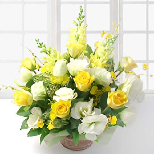 Yellow Glow Floral Basket