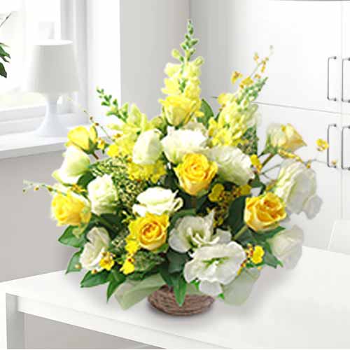 White And Yellow Arrangement