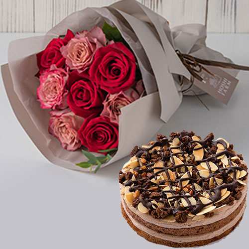 Rose With Belgian Chocolate Cake