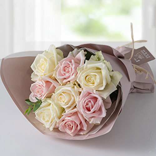 White And Pink Rose Bouquet