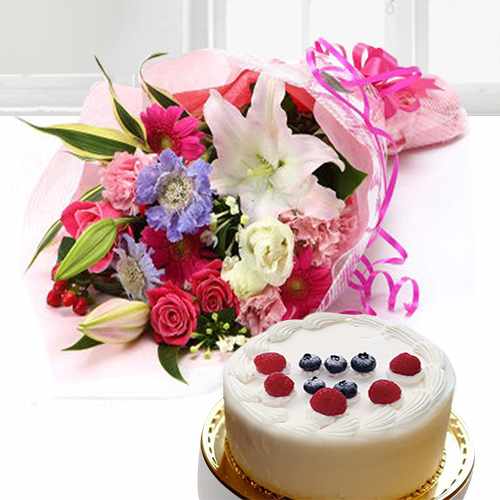 Seasonal Flower With Cake