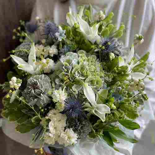 Blue And White Flower Bouquet